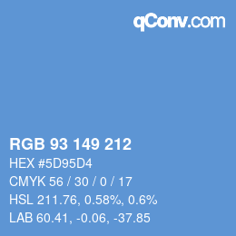 カラーコード: RGB 93 149 212 | qconv.com