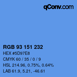 Color code: RGB 93 151 232 | qconv.com