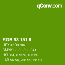 Color code: RGB 93 151 6 | qconv.com