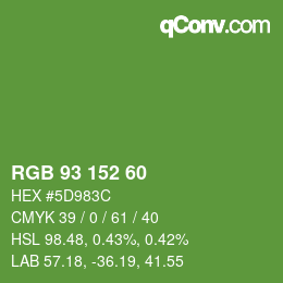 カラーコード: RGB 93 152 60 | qconv.com