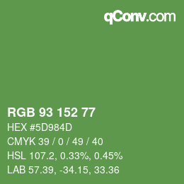 颜色代码: RGB 93 152 77 | qconv.com