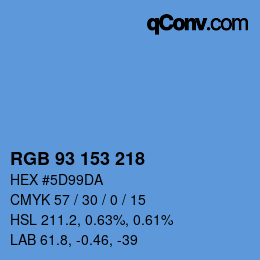 カラーコード: RGB 93 153 218 | qconv.com