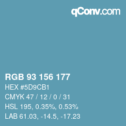 カラーコード: RGB 93 156 177 | qconv.com