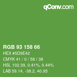 カラーコード: RGB 93 158 66 | qconv.com
