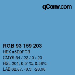 颜色代码: RGB 93 159 203 | qconv.com