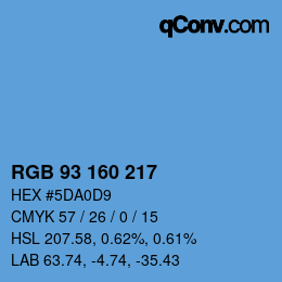 Farbcode: RGB 93 160 217 | qconv.com