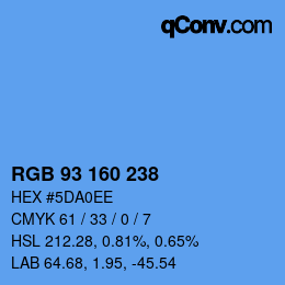 Color code: RGB 93 160 238 | qconv.com