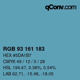 颜色代码: RGB 93 161 183 | qconv.com