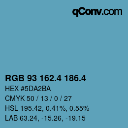 カラーコード: RGB 93 162.4 186.4 | qconv.com