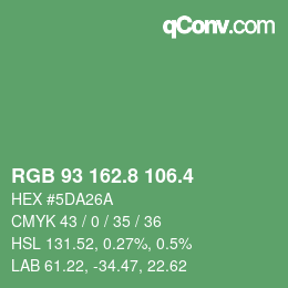 カラーコード: RGB 93 162.8 106.4 | qconv.com