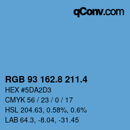 カラーコード: RGB 93 162.8 211.4 | qconv.com