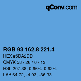 カラーコード: RGB 93 162.8 221.4 | qconv.com