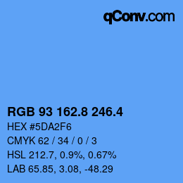 カラーコード: RGB 93 162.8 246.4 | qconv.com