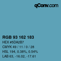 颜色代码: RGB 93 162 183 | qconv.com