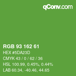 Color code: RGB 93 162 61 | qconv.com