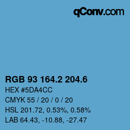 カラーコード: RGB 93 164.2 204.6 | qconv.com