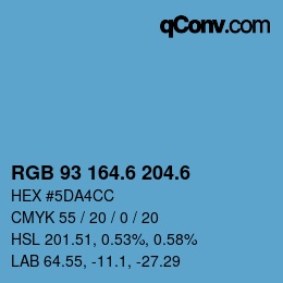 カラーコード: RGB 93 164.6 204.6 | qconv.com