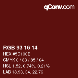 カラーコード: RGB 93 16 14 | qconv.com