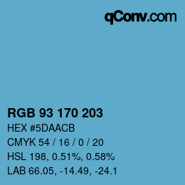 Color code: RGB 93 170 203 | qconv.com