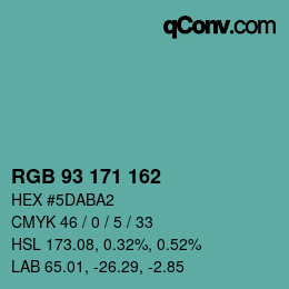 Color code: RGB 93 171 162 | qconv.com