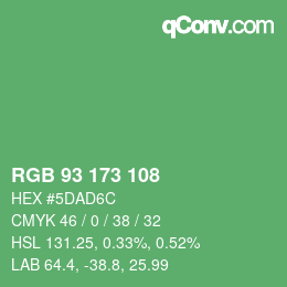 颜色代码: RGB 93 173 108 | qconv.com
