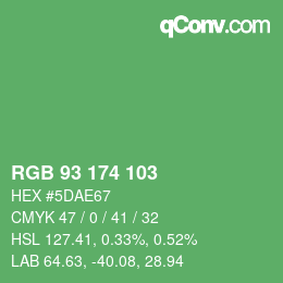 Color code: RGB 93 174 103 | qconv.com