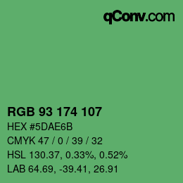 Color code: RGB 93 174 107 | qconv.com