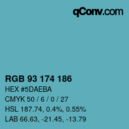 Color code: RGB 93 174 186 | qconv.com