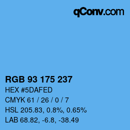 Color code: RGB 93 175 237 | qconv.com