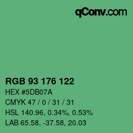 颜色代码: RGB 93 176 122 | qconv.com