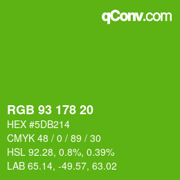 カラーコード: RGB 93 178 20 | qconv.com