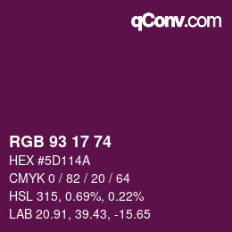 カラーコード: RGB 93 17 74 | qconv.com