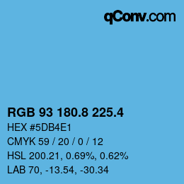 カラーコード: RGB 93 180.8 225.4 | qconv.com
