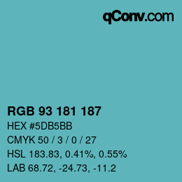 カラーコード: RGB 93 181 187 | qconv.com