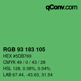 Color code: RGB 93 183 105 | qconv.com