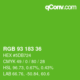 カラーコード: RGB 93 183 36 | qconv.com