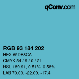 カラーコード: RGB 93 184 202 | qconv.com