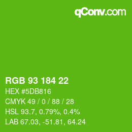 颜色代码: RGB 93 184 22 | qconv.com