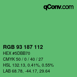カラーコード: RGB 93 187 112 | qconv.com