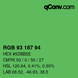 Code couleur: RGB 93 187 94 | qconv.com