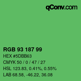 Color code: RGB 93 187 99 | qconv.com