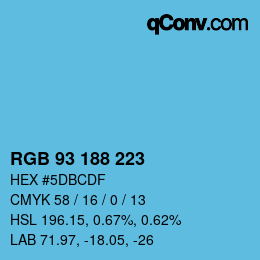 Color code: RGB 93 188 223 | qconv.com