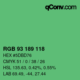 カラーコード: RGB 93 189 118 | qconv.com