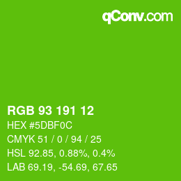 Color code: RGB 93 191 12 | qconv.com