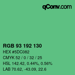 颜色代码: RGB 93 192 130 | qconv.com