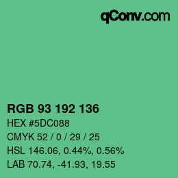 Color code: RGB 93 192 136 | qconv.com