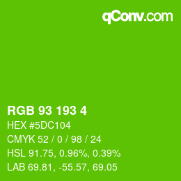 Color code: RGB 93 193 4 | qconv.com