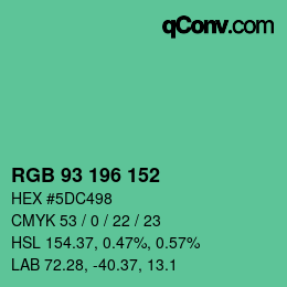 Color code: RGB 93 196 152 | qconv.com
