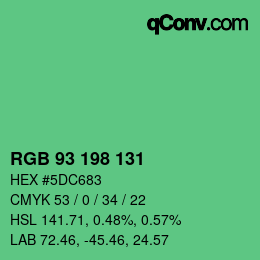 Farbcode: RGB 93 198 131 | qconv.com