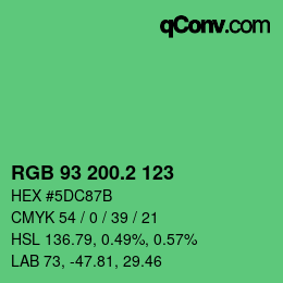 カラーコード: RGB 93 200.2 123 | qconv.com